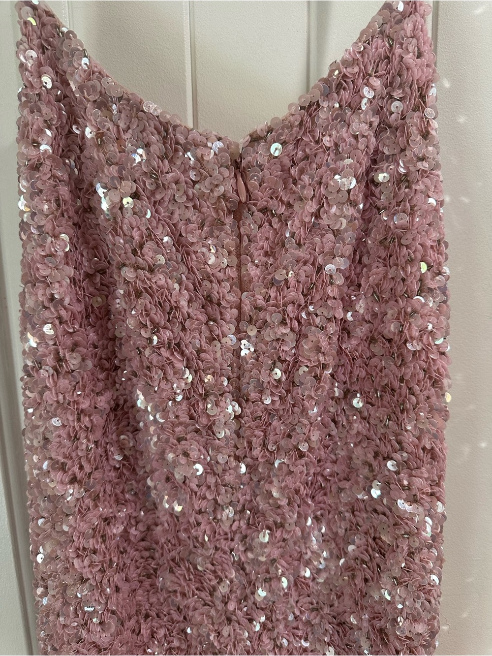 Sherri Hill Blush Pink Strapless Sequin Column Gown - Picture 6 of 13